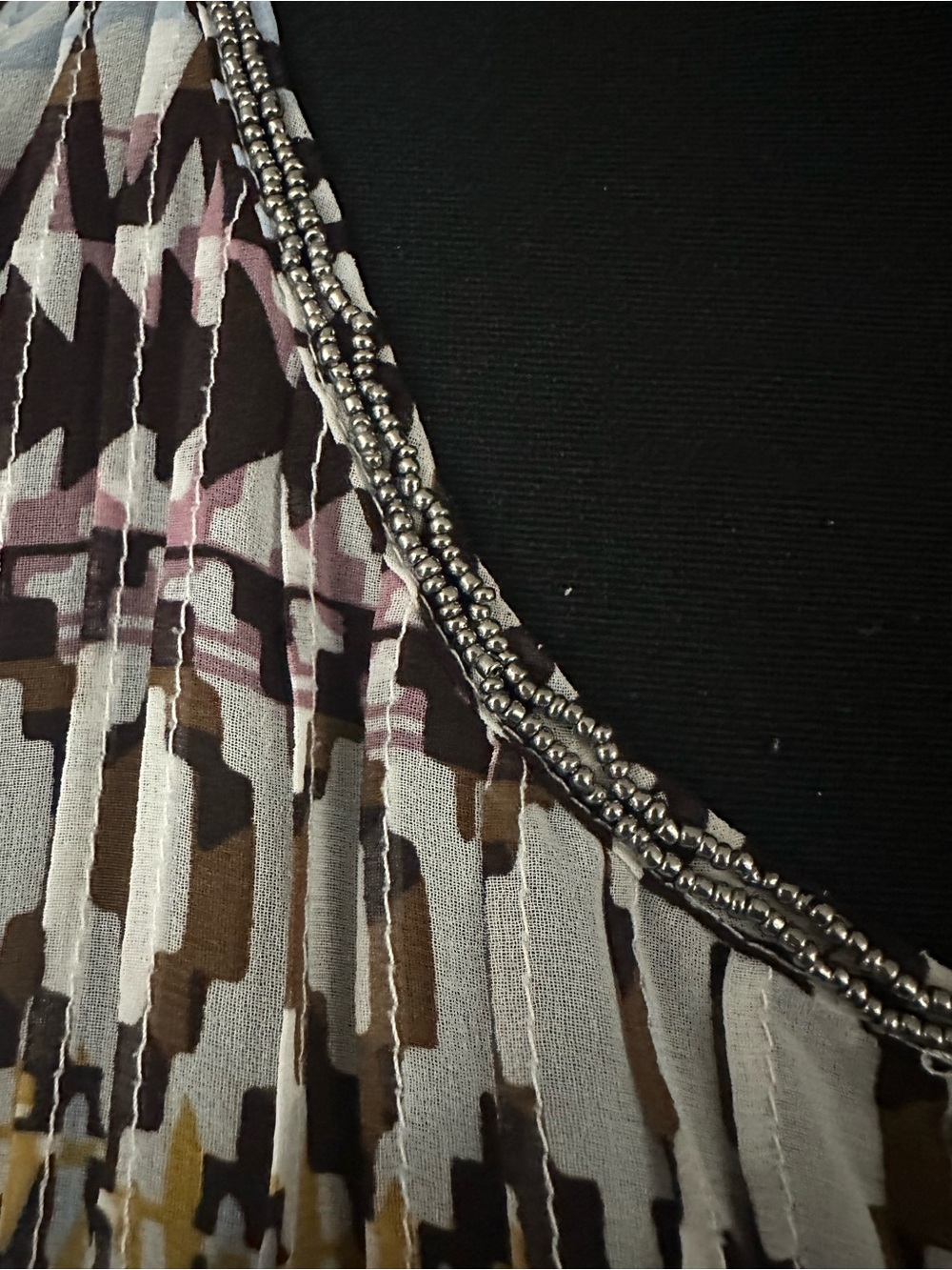Ariat Aztec-Pattern Tunic Top in Black, White, Teal & Yellow - Picture 5 of 6